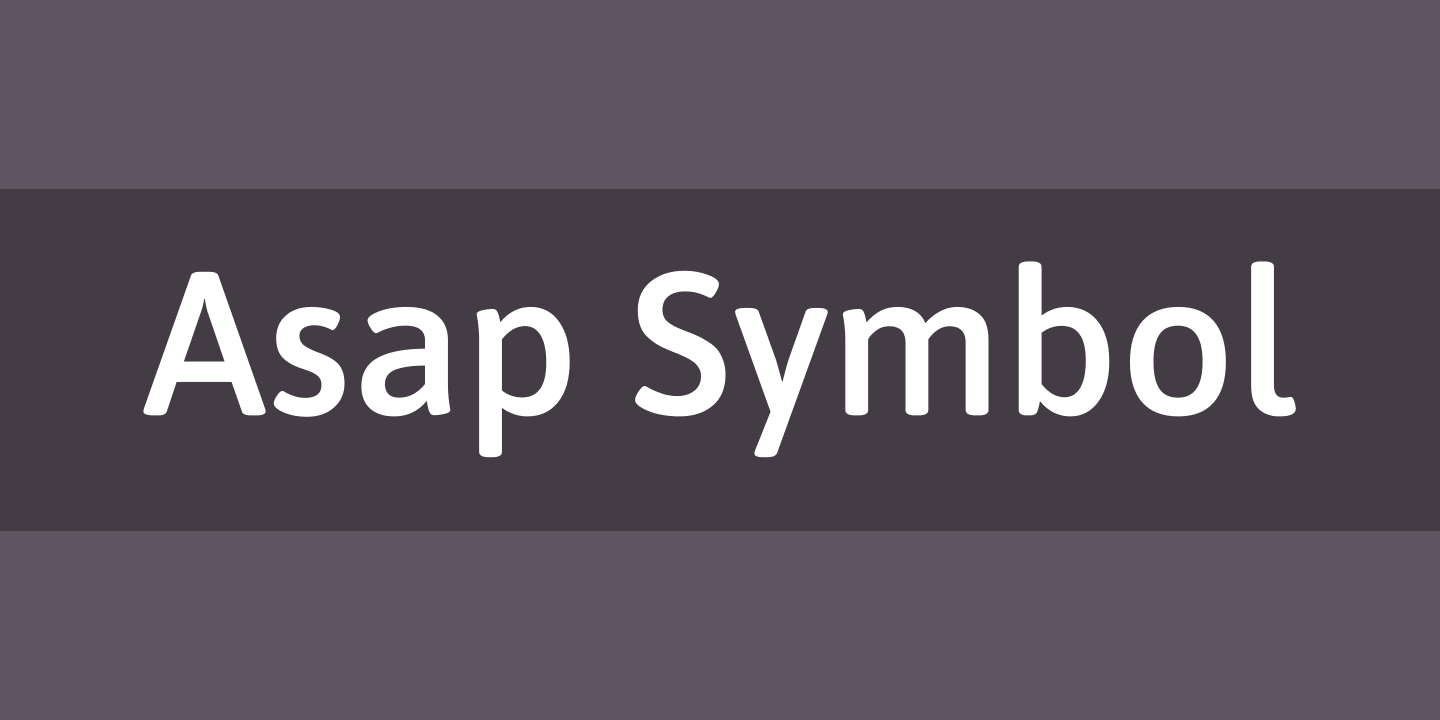 Пример шрифта Asap Symbol #1